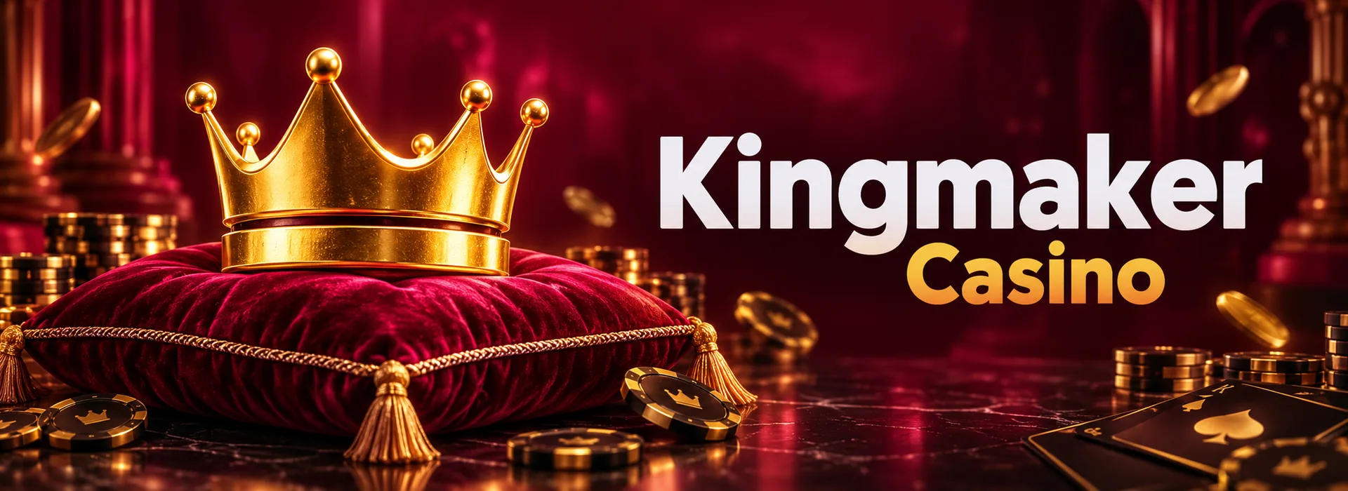 Banner di Kingmaker Casino con il bonus di benvenuto del 100% fino a 500 €